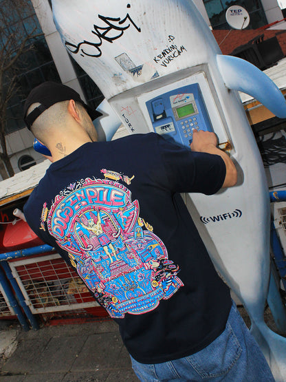 Blazed "Metropolis" Heavyweight Tee - Navy Blue
